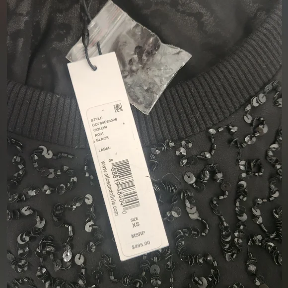 Alice+Olivia Sequin Long Sleeve Sweatshirt SZ XS NWT - Picture 4 of 5